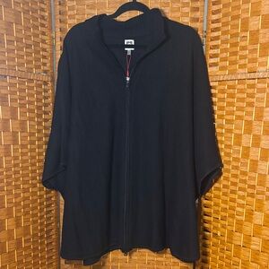 Anne Klein Women’s Black Zip-Up sweater cape